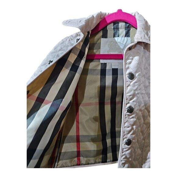 BURBERRY Light Pink Quilted Toddler Jacket - Size 12M - Picture 4 of 10
